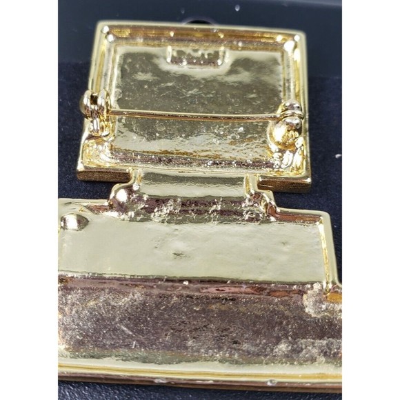 Vintage AJC Signed Desktop Computer w/Rhinestons Pin Brooch - Picture 9 of 9